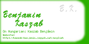 benjamin kaszab business card